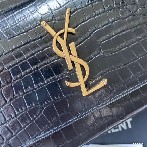 CROCODILE-EMBOSSED LEATHER YSL SUNSET IN SHINY 0403